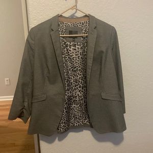 The Limited 3/4 Length Large Gray Blazer